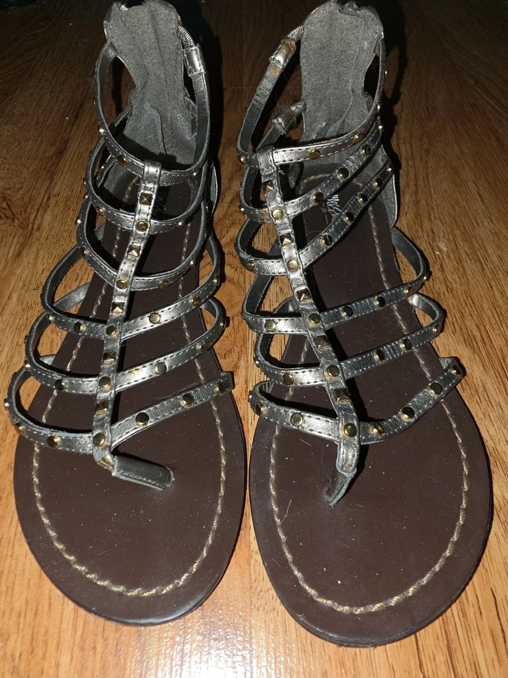 Mossimo Supply Co. Metallic Black Strappy Gladiator Sandals